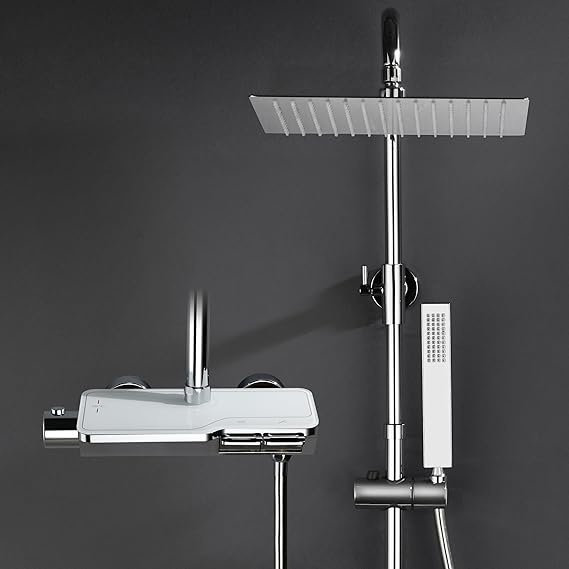 عمود دش بتصميم عصري – نظام استحمام كامل مع رأس دش مطري ودش يدوي، ارتفاع قابل للتعديل